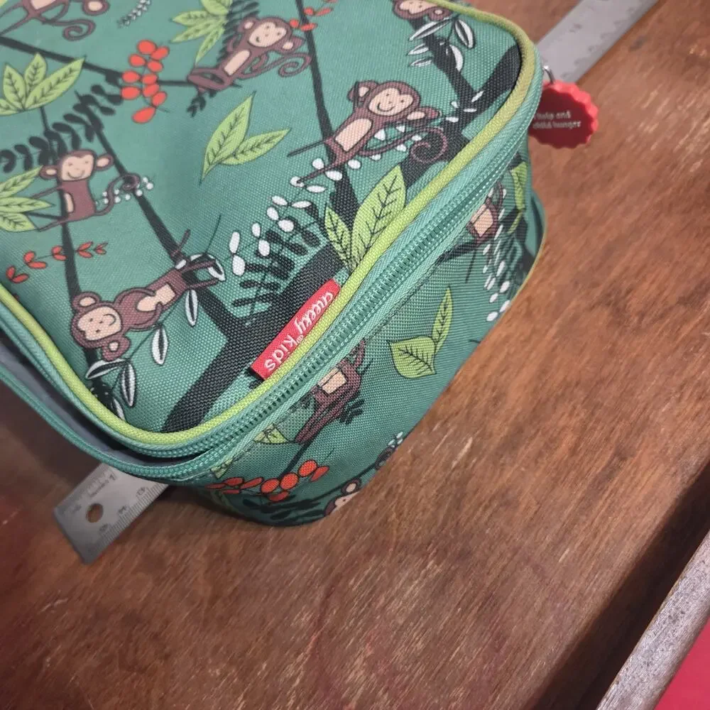 Cheeky Kids-Monkey- Children Insulated Lunch Bag Box - Inside Pocket-soft sided
